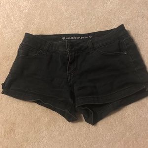Black jean shorts